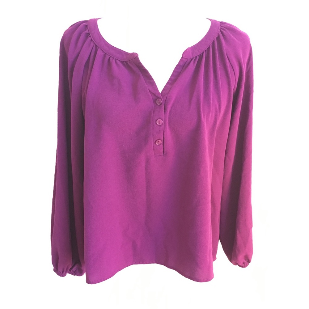 Mabel Boutique Medium Purple Peasant Top Blouse